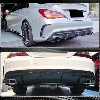 Диффузор заднего бампера для AMG-Line / CLA45 AMG 2017-2019, Карбон фото 4