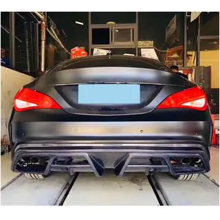 Диффузор заднего бампера V1 (для AMG-Line / CLA45 AMG 2013-2016, Карбон) фото 2