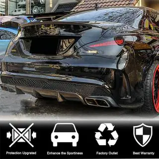 Диффузор заднего бампера V2 (для AMG-Line / CLA45 AMG 2013-2016, Карбон) фото 4