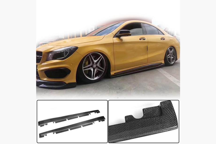 Mercedes CLA C117 2013-2019 гг. Боковые Пороги V2 (для HB, Карбон) Фото 2