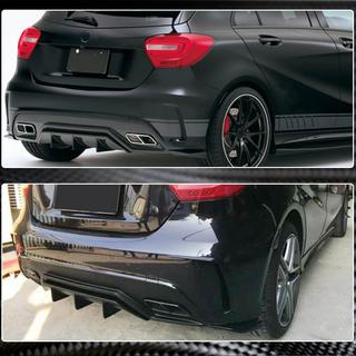 Накладки Flap на задний бампер (для AMG-Line / A45 AMG HB, Карбон) фото 3