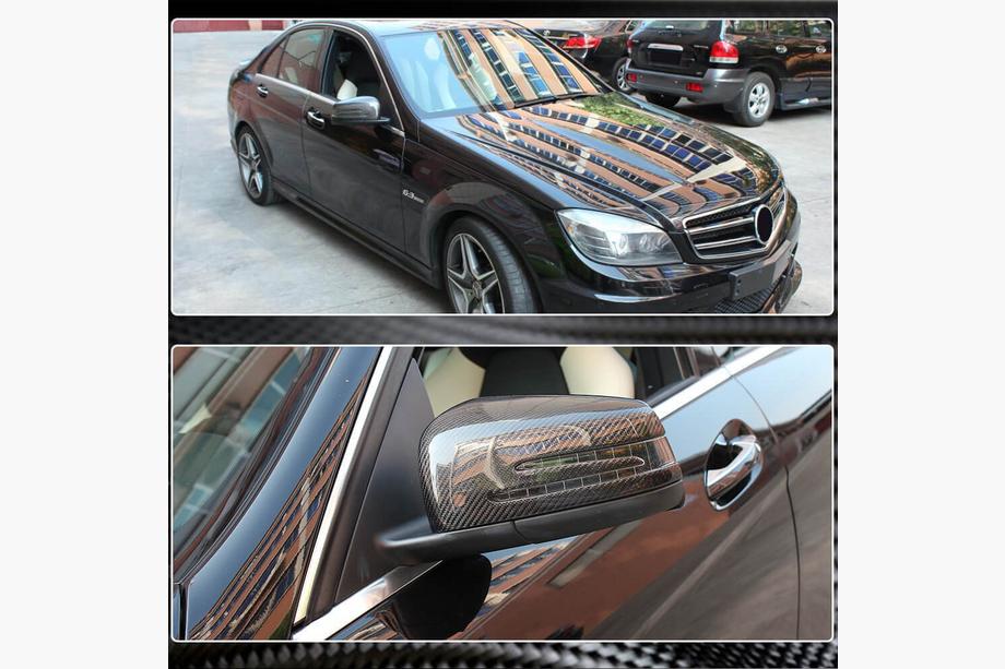 Mercedes A-class W176 2012-2018 гг. Накладки на Зеркала Карбон Фото 4