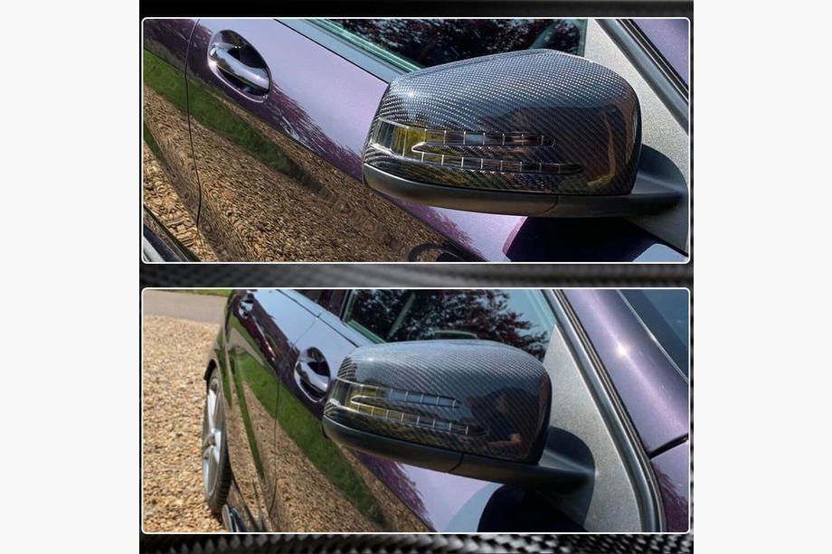 Mercedes A-class W176 2012-2018 гг. Накладки на Зеркала Карбон Фото 5