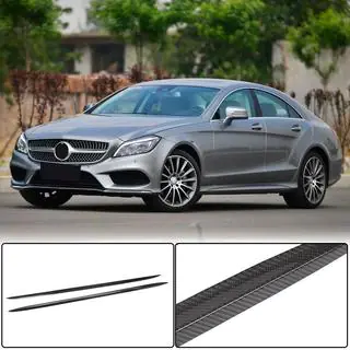 Боковые пороги (для AMG-Line / CLS63 AMG SD 2015-2018, Карбон) фото 1