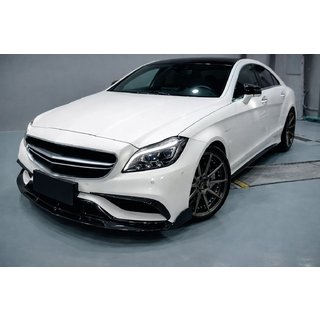 Накладка на передний бампер Lip V2 (для CLS63 AMG SD 2015-2018, Карбон) фото 3
