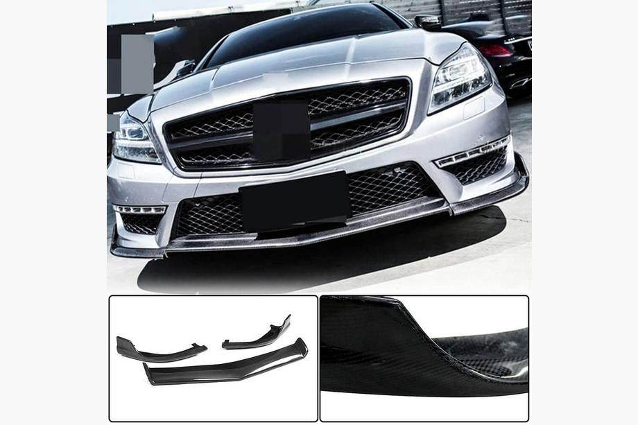 Накладка на передний бампер Lip V1 (для CLS63 AMG SD 2011-2014, Карбон) Image