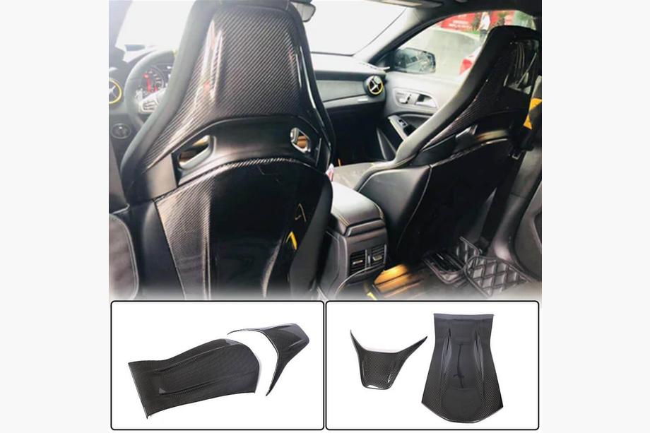 Mercedes CLA C117 2013-2019 гг. Накладки на сиденья из Dry Carbon Фото 2