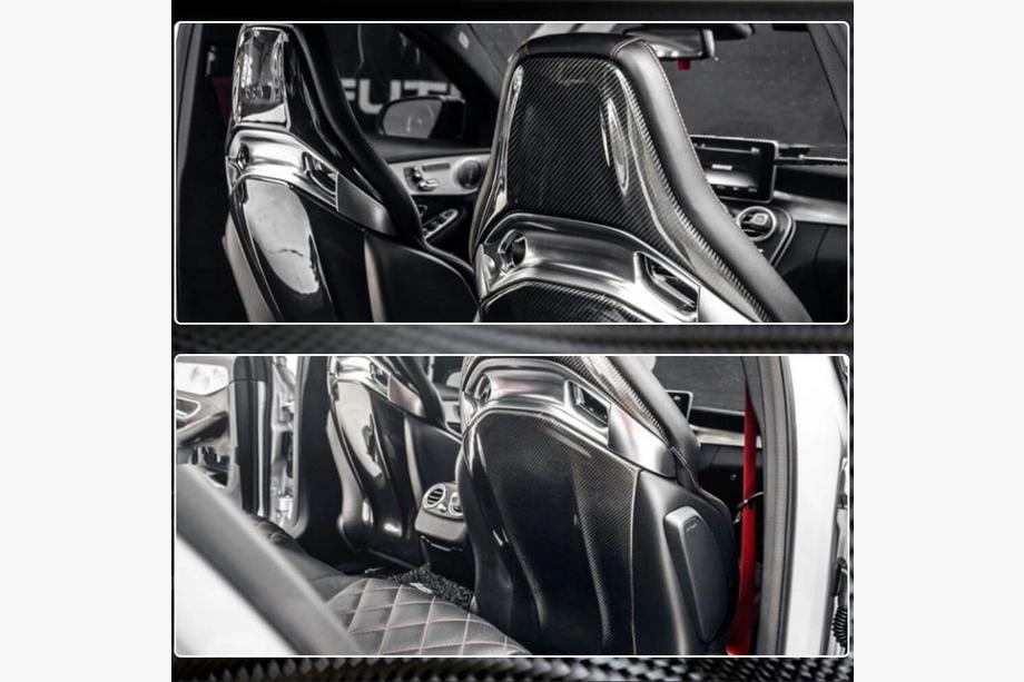 Mercedes CLA C117 2013-2019 гг. Накладки на сиденья из Dry Carbon Фото 6