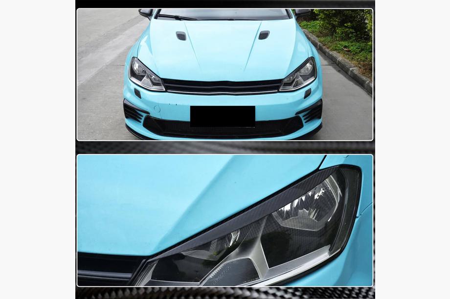Volkswagen Golf 7/E-Golf 2012-2020 гг. Реснички на фары (Карбон) Фото 4