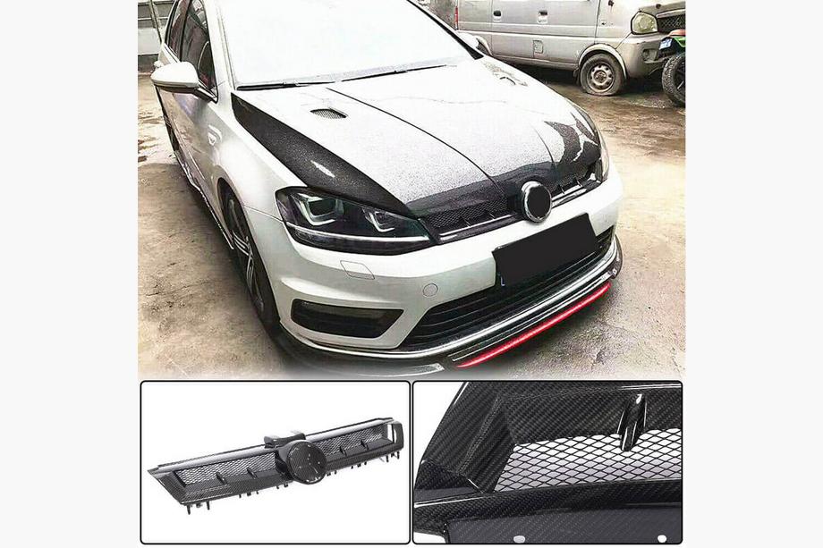 Volkswagen Golf 7/E-Golf 2012-2020 гг. Решетка радиатора (для HB 2012-2017, Сухой Карбон) Фото 2