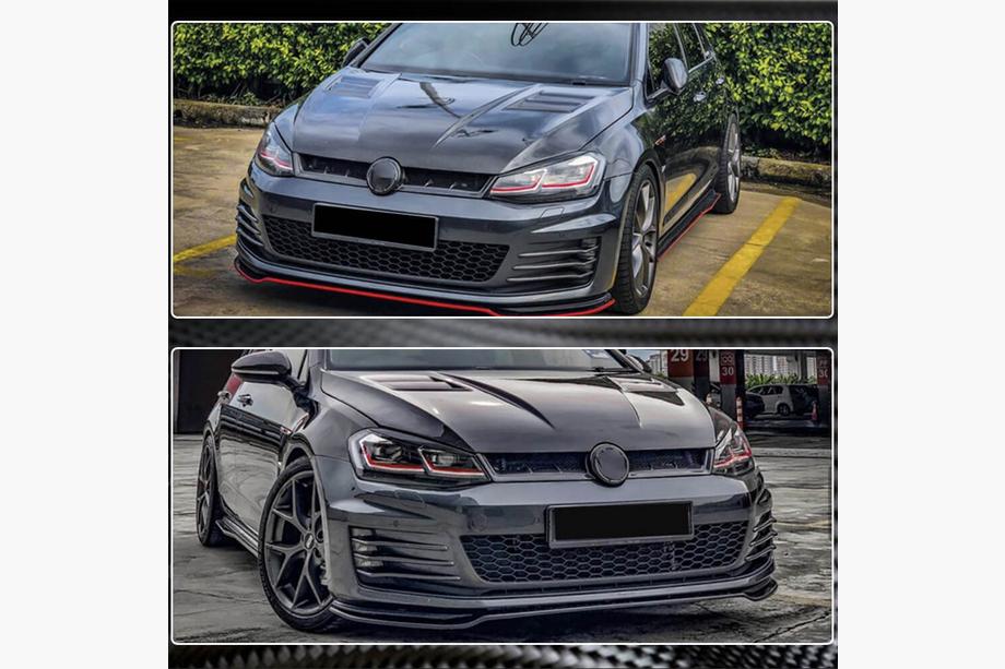 Volkswagen Golf 7/E-Golf 2012-2020 гг. Решетка радиатора (для HB 2012-2017, Сухой Карбон) Фото 6