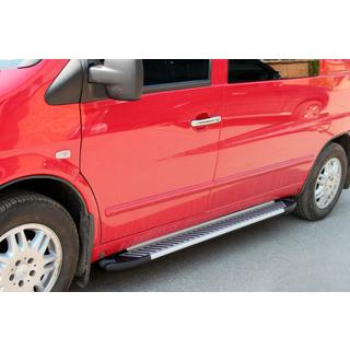 Боковые Подножки Line (2 шт., Алюминий) Mercedes Vito W638 1996-2003 гг. фото 1