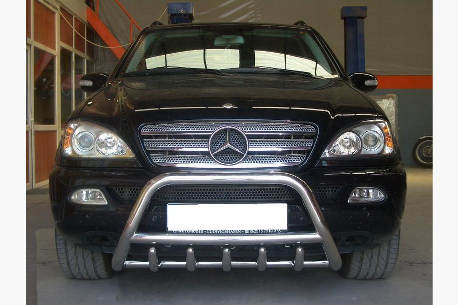 Mercedes ML W163 1997-2005 гг. Защита переднего бампера (нерж. сталь) Фото 3