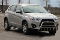 Mitsubishi ASX 2010-2023 гг. Кенгурятник WT003 (нержавейка) фото 2