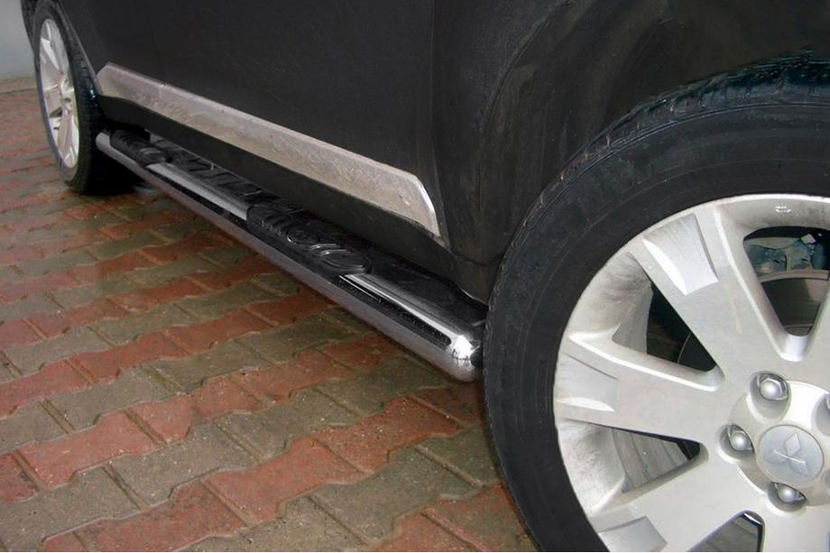 Mitsubishi Outlander 2006-2012 гг. Боковые трубы (2 шт., нержавейка) Image
