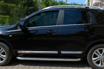 Nissan Qashqai 2010-2014 гг. Дверные молдинги OmsaLine (4 шт, нержавейка) фото 1
