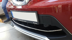Nissan Qashqai 2014-2021 гг. Накладка на передний бампер нержавейка (2014-2017) фото 3