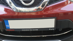 Nissan Qashqai 2014-2021 гг. Накладка на передний бампер нержавейка (2014-2017) фото 5