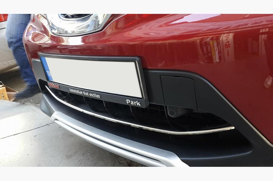 Nissan Qashqai 2014-2021 гг. Накладка на передний бампер нержавейка (2014-2017) OmsaLine - Итальянская Нержавейка Фото 3