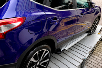 Nissan Qashqai 2014-2021 гг. Боковые Подножки Тип X5 (2 шт., Алюминий) фото 4