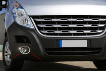 Renault Master 2011-2023 гг. Хромированные накладки на противотуманные фары (2 шт., нержавейка) фото 4