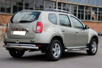 Renault Duster 2008–2017 гг. Задняя дуга прямая (нержавейка) фото 2