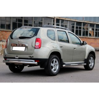 Задняя дуга прямая (нержавейка) Renault Duster 2008–2017 гг. фото 2