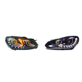 Передние фары LED с ДХО (2 шт) Volkswagen Golf 6 2008-2014 гг. фото 3
