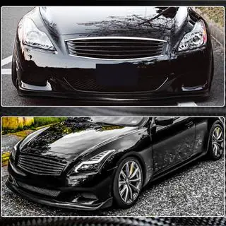 Накладка на передний бампер Lip (для G37 Coupe 2009-2013, Карбон) фото 3