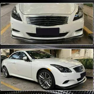 Накладка на передний бампер Lip (для G37 Coupe 2009-2013, Карбон) фото 4