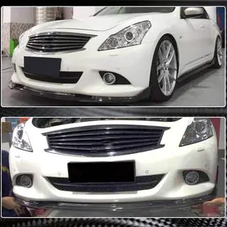 Накладка на передний бампер Lip (для G37 SD 2009-2013, Карбон) фото 3
