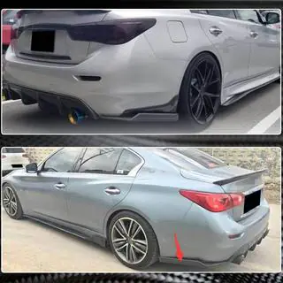 Накладки на задний бампер из карбона для Q50 Base/Sport 2014-2017 фото 4