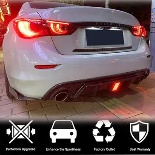Диффузор заднего бампера V3 (для Q50 Base/Sport 2018-2023, Карбон) фото 3