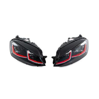 Передние фары Red FullLed (2012-2017, 2 шт) Volkswagen Golf 7/E-Golf 2012-2020 гг. фото 1
