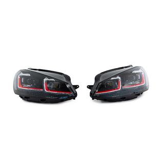 Передние фары Red FullLed (2012-2017, 2 шт) Volkswagen Golf 7/E-Golf 2012-2020 гг. фото 2