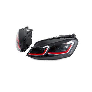 Передние фары Red FullLed (2012-2017, 2 шт) Volkswagen Golf 7/E-Golf 2012-2020 гг. фото 4