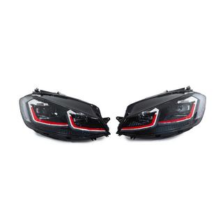 Передние фары Red (2017-2020, 2 шт) Volkswagen Golf 7/E-Golf 2012-2020 гг. фото 1