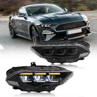 Передние фары Full LED (2018-2023, 2 шт) Ford Mustang 2015-2023 гг.