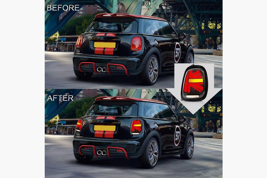 Mini Cooper F55/56/57 2014-2023 гг. Задние LED фонари в стиле Union Jack Red (2 шт) Image
