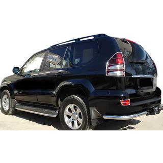 Задние уголки AK003 (2 шт., нержавейка) Toyota Land Cruiser Prado 120 2002-2009 гг. фото 1
