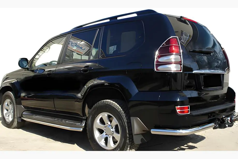 Toyota Land Cruiser Prado 120 2002-2009 гг. Задние уголки AK003 (2 шт., нержавейка) Фото 1