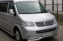 Volkswagen T5 Multivan 2003–2010 гг. Передняя защита Wave (нержавейка) фото 1