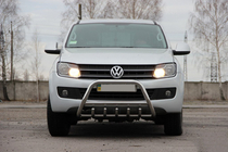 Volkswagen Amarok 2010-2022 гг. Кенгурятник WT003 (нержавейка) фото 2