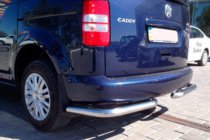 Volkswagen Caddy 2010-2015 гг. Задние уголки AK003 (2 шт., нержавейка) фото 3