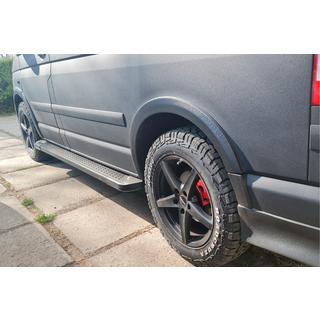 Боковые пороги X5-тип черные (2 шт., алюминий) Volkswagen T5 Caravelle 2004-2010 гг. фото 4