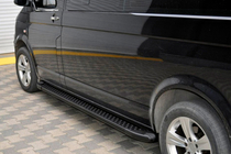 Volkswagen T5 Multivan 2003–2010 гг. Боковые пороги X5-тип черные (2 шт., алюминий) Короткая База фото 5