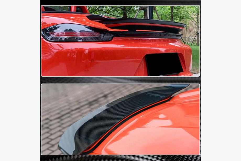 Porsche Boxster/Cayman 982 (718) 2016- гг. Спойлер V2 (для Boxster, Карбон) Фото 5