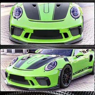 Накладки на передний бампер V2 (для GT3 (RS) 2017-2019, Карбон) фото 4