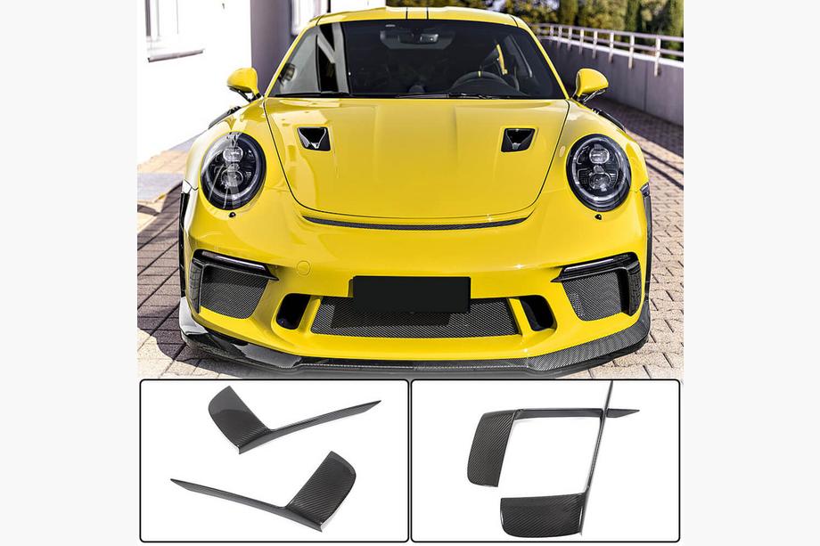 Porsche 911 2012-2018 рр. Накладки на передний бампер V2 (для GT3 (RS) 2017-2019, Карбон) Image