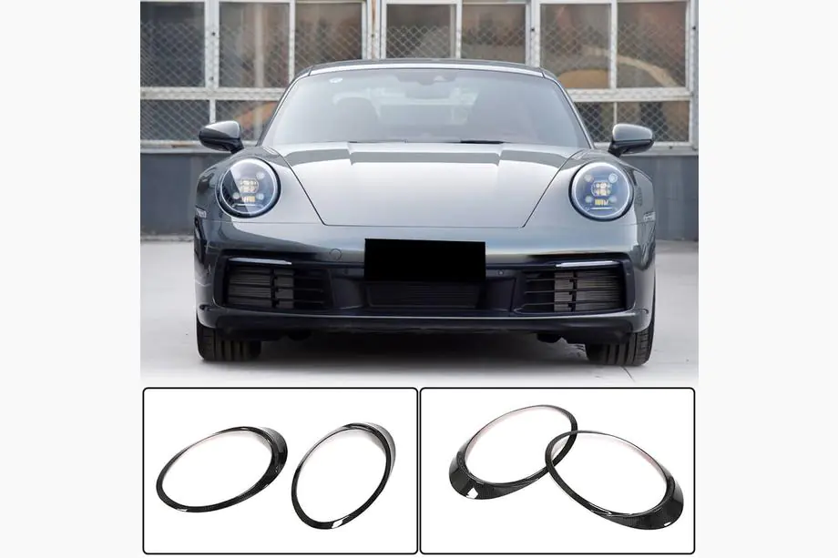 Porsche 911 (992) 2018– гг. Накладки на Фары (Карбон) Image